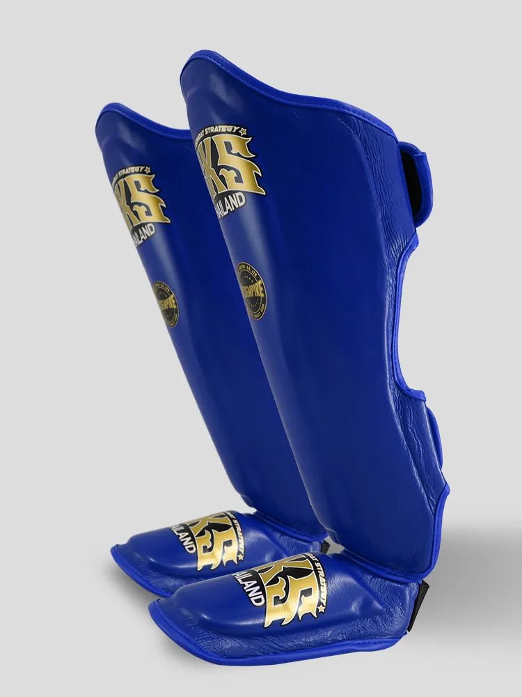 SKS Blue Leather Shinguard