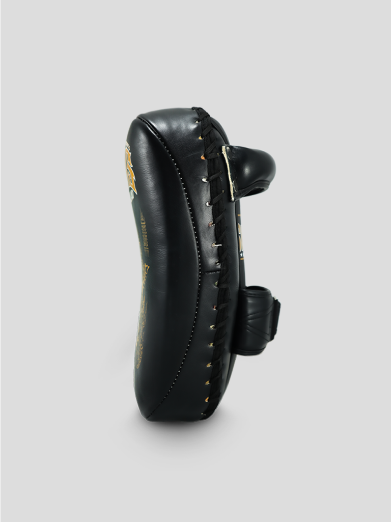 SKS Black 'Leather' Curved Sak Yant Kick Pad