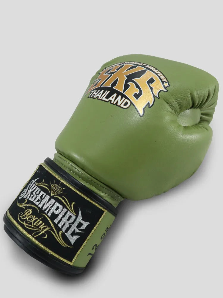 SKS Khaki leather boxing gloves