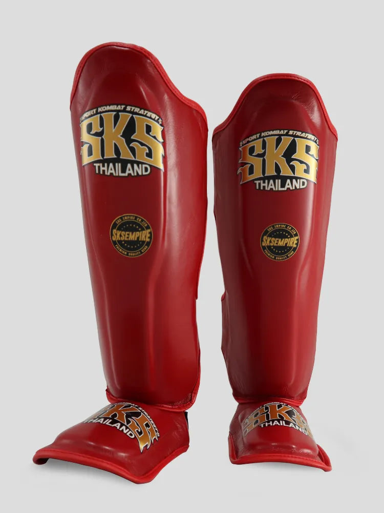 SKS Red Leather Shinguard