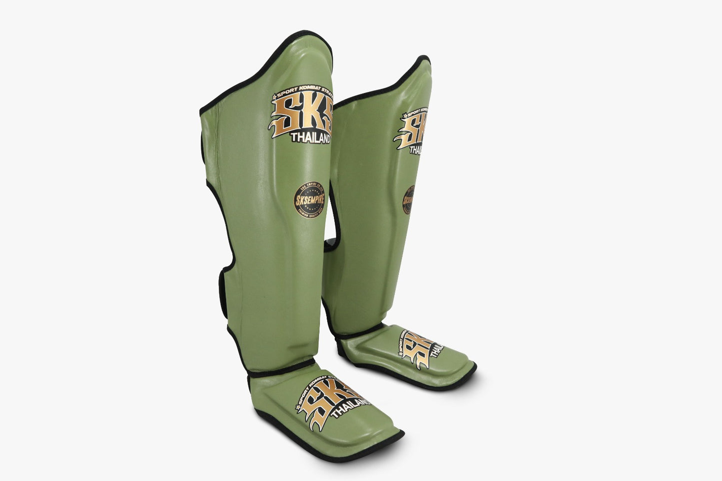 SKS Khaki leather shinguard