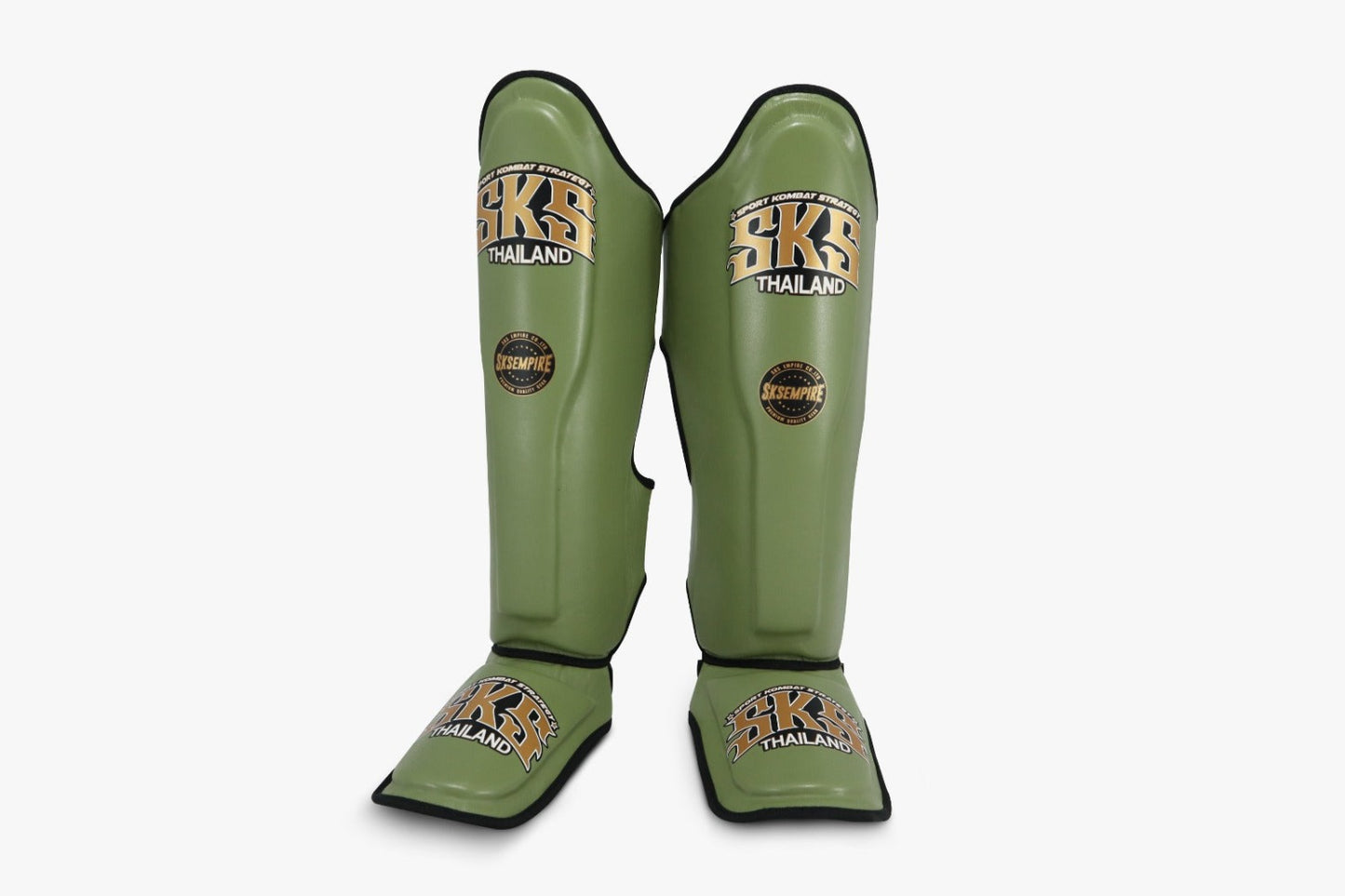 SKS Khaki leather shinguard