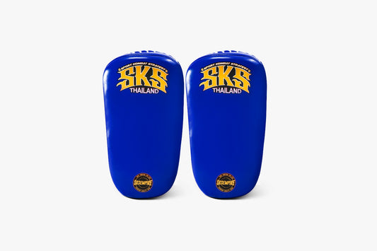 SKS Blue 'leather' curved kick pad