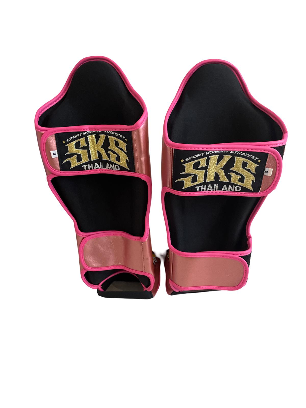 SKS Metallic Pink Microfiber Shin Pads