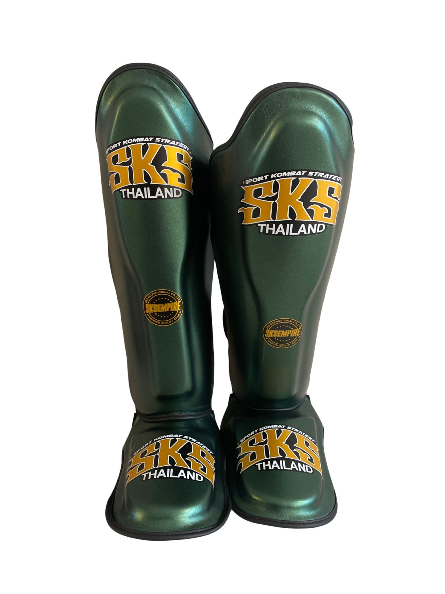 Metallic Green Microfibre Shin Guards