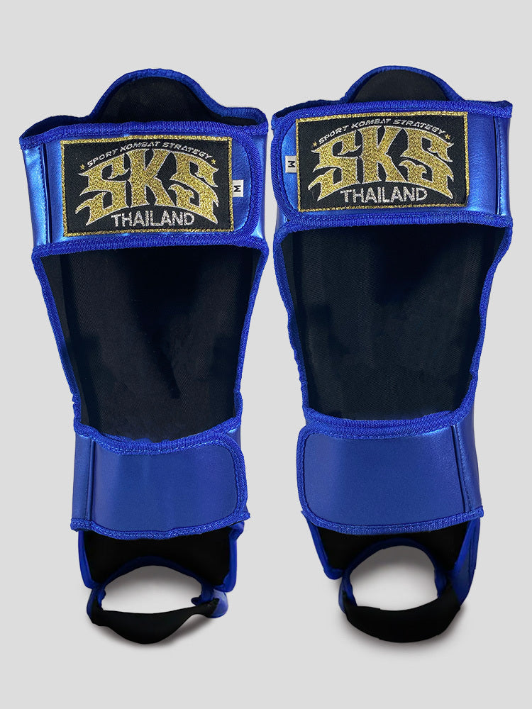 SKS Metallic Blue Microfiber Shin Guards