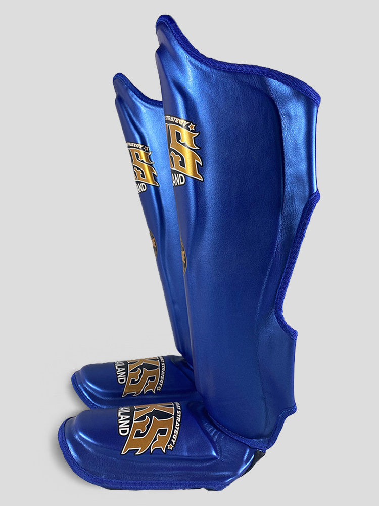 SKS Metallic Blue Microfiber Shin Guards