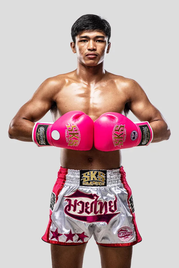 SKS Empire Muaythai fighting (pink/white) shorts