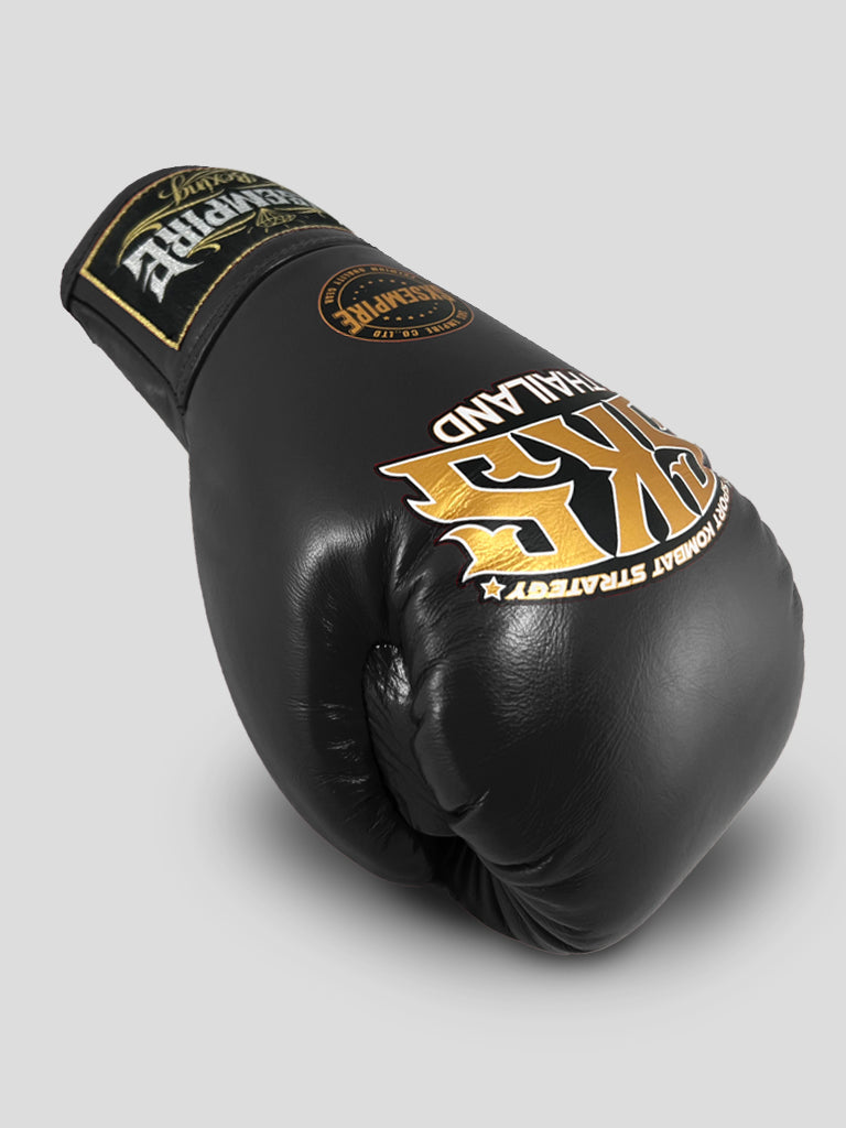SKS Black Lace Up Boxing Gloves