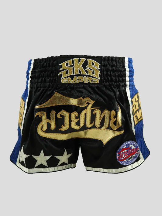 SKS Empire Muaythai fighting (black/navy blue) shorts