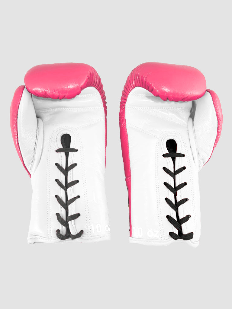 SKS Pink Lace Up Boxing Gloves