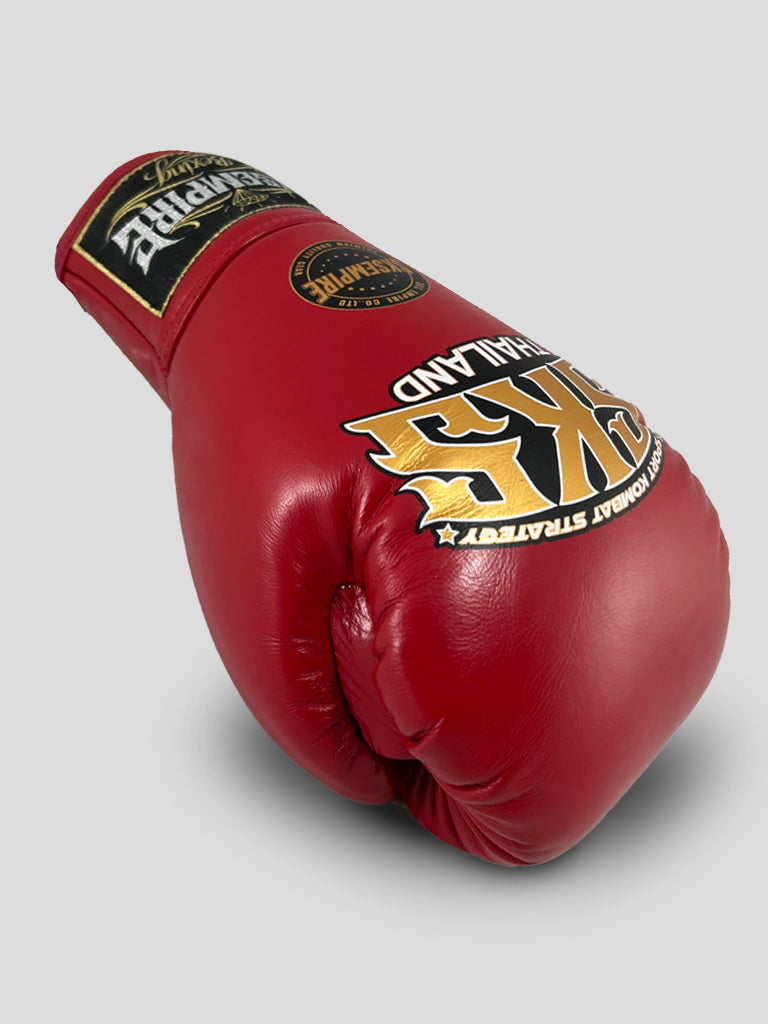 SKS Red Lace Up Boxing Gloves