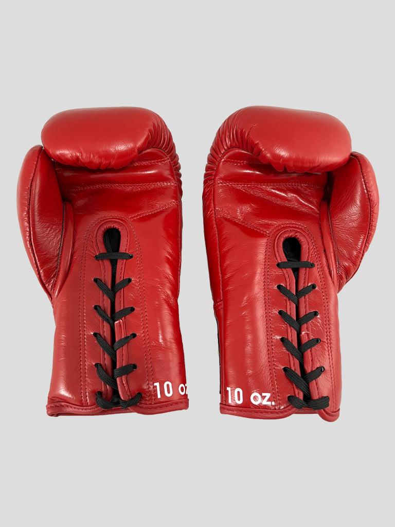 SKS Red Lace Up Boxing Gloves
