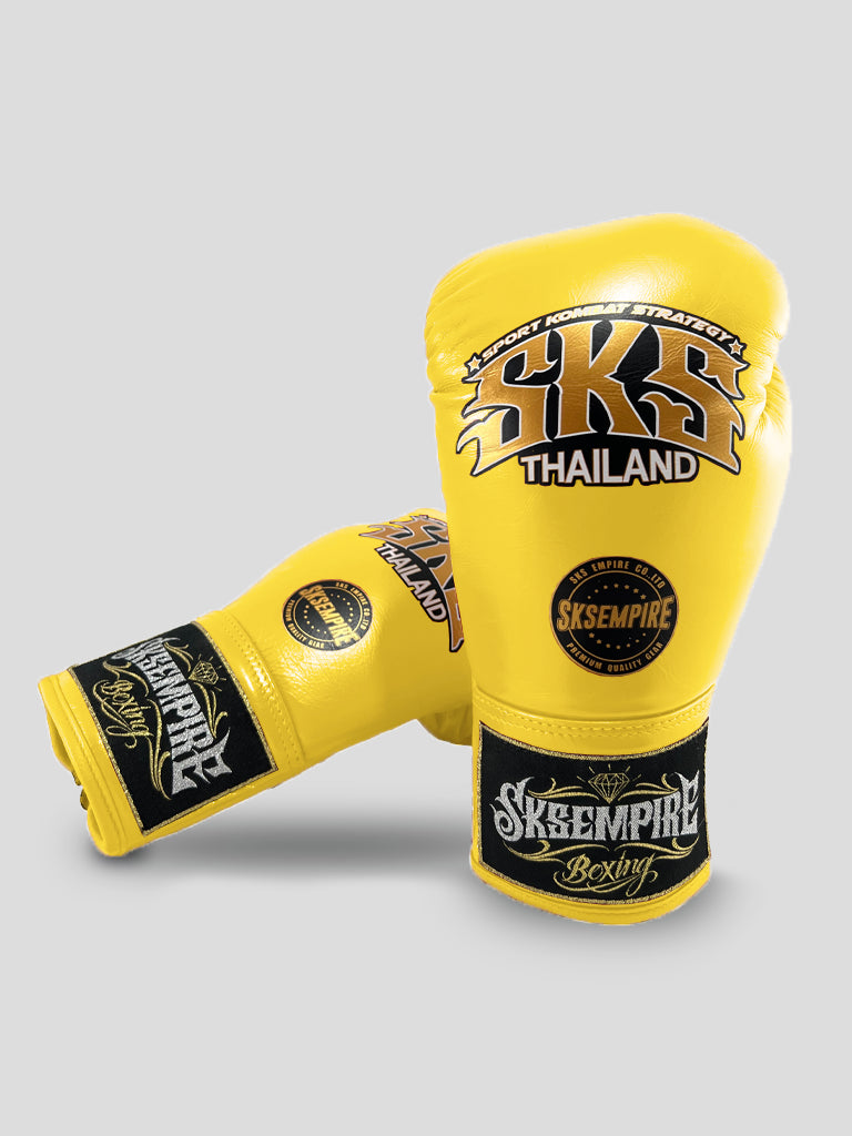 SKS Yellow Lace Up Boxing Gloves