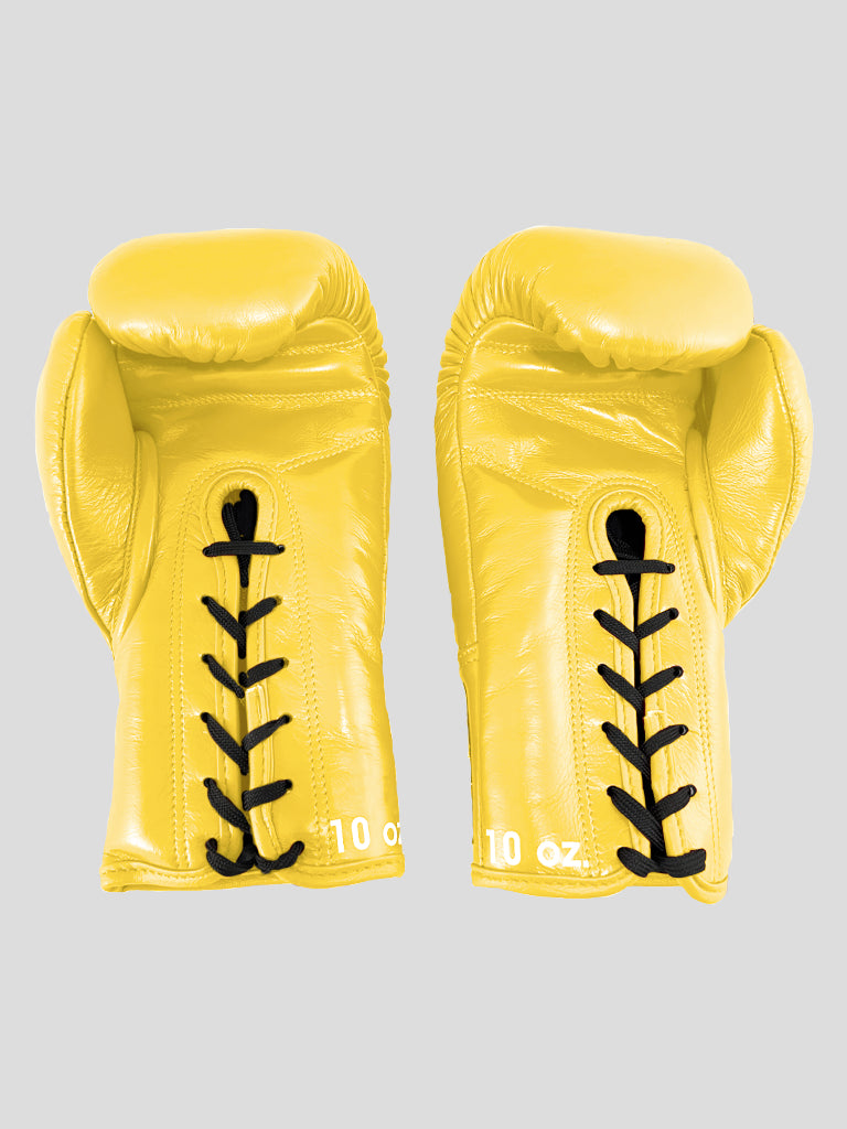 SKS Yellow Lace Up Boxing Gloves