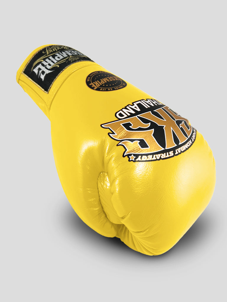 SKS Yellow Lace Up Boxing Gloves