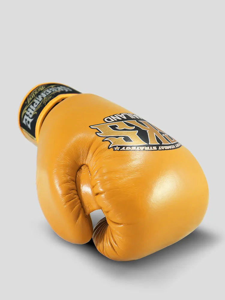 SKS Velcro Yellow Leather Boxing Gloves