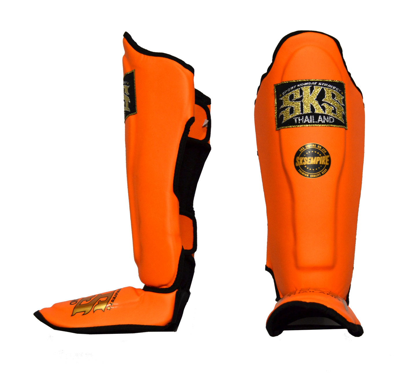 SKS Empire UK SKS Orange Synthetic Leather Shinguards at £55