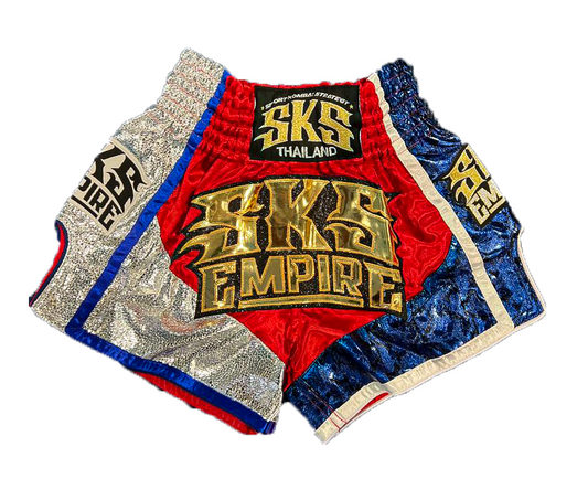SKS Tri-Colour Shorts (Red,Silver,Dark Blue)