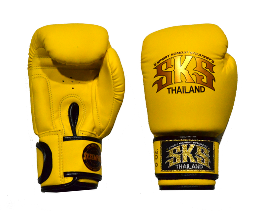 SKS Empire UK Yellow Synthetic Leather Boxing Gloves  at £50