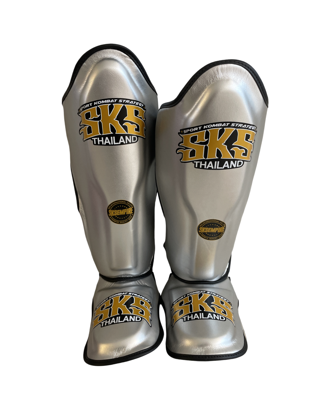 SKS Metallic Silver Microfiber Shinguard