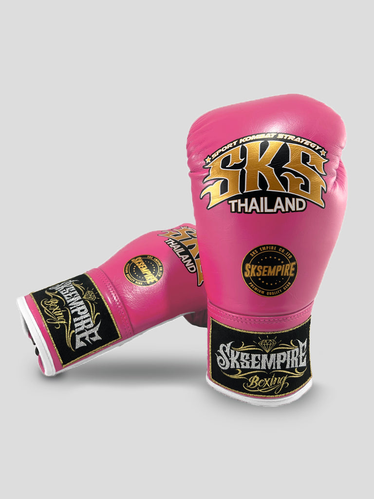 SKS Pink Lace Up Boxing Gloves
