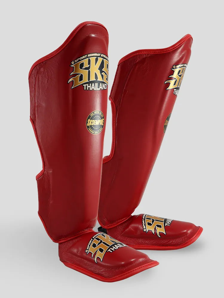 SKS Red Leather Shinguard