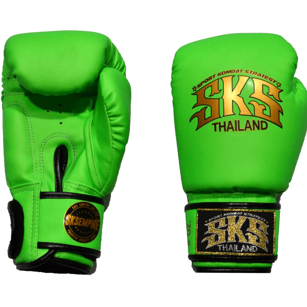 Kids Green Velcro Synthetic Leather Boxing Gloves
