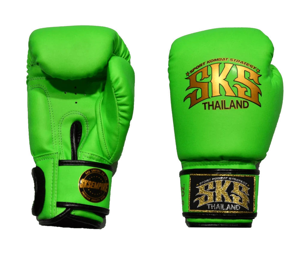 Kids Green Velcro Synthetic Leather Boxing Gloves