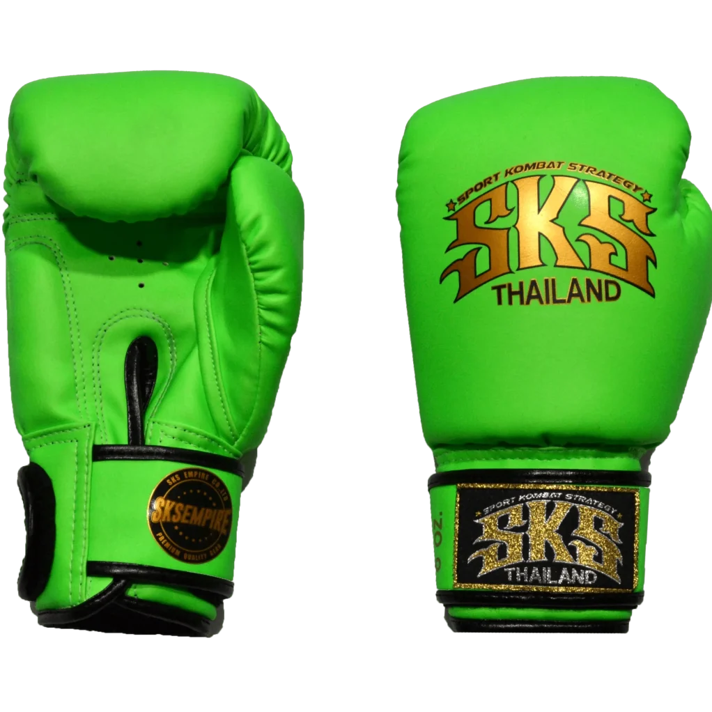 Kids Green Velcro Synthetic Leather Boxing Gloves