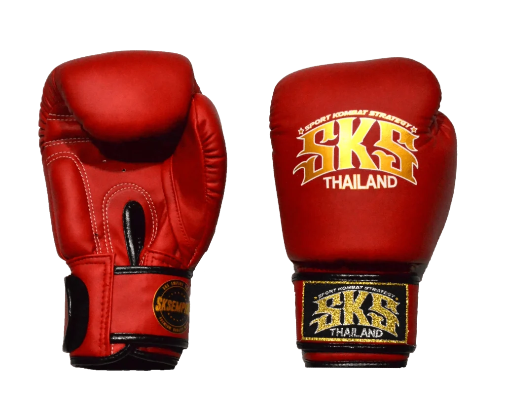 Kids Red Velcro Synthetic Leather Boxing Gloves
