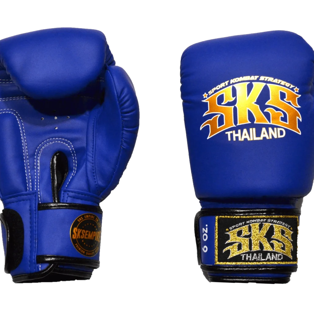 Kids Blue Velcro Synthetic Leather Boxing Gloves