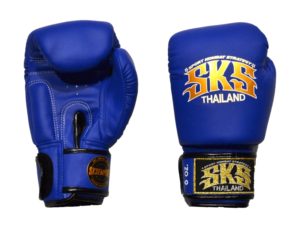 Kids Blue Velcro Synthetic Leather Boxing Gloves
