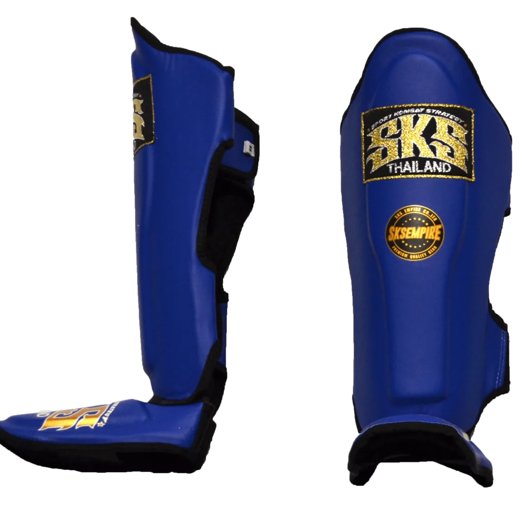 SKS Kids Blue Synthetic Leather Shinguards