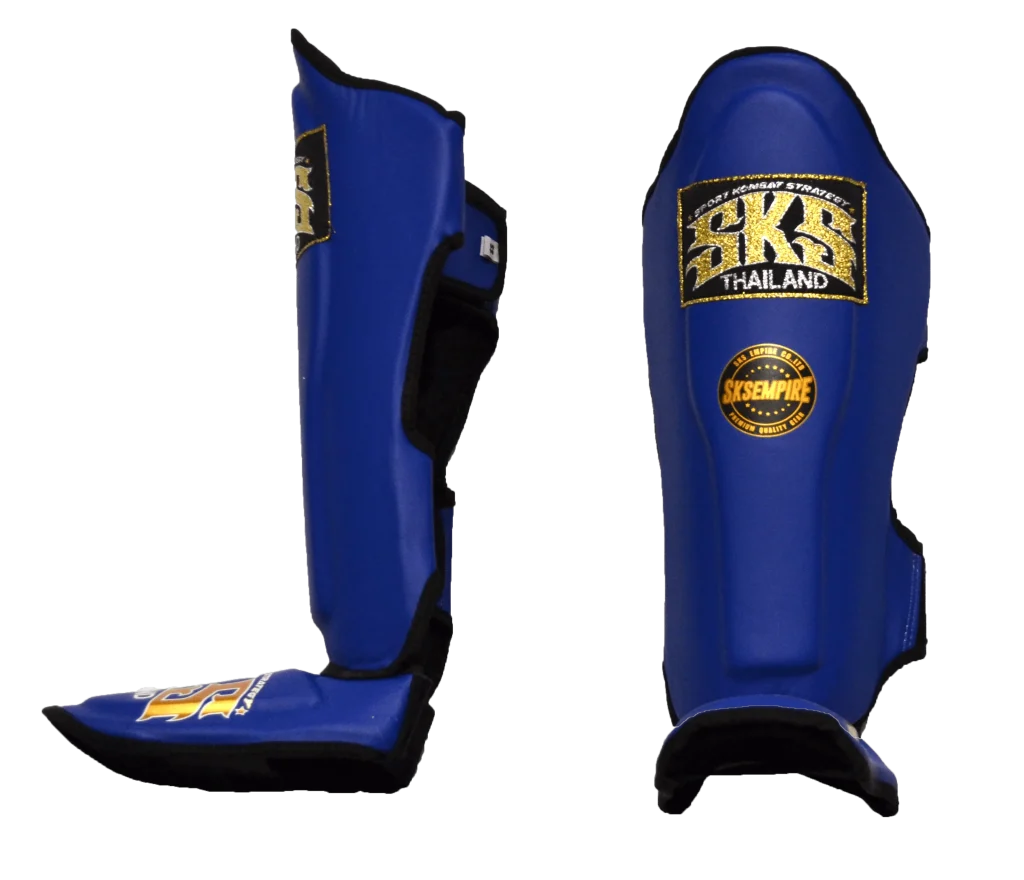 SKS Kids Blue Synthetic Leather Shinguards