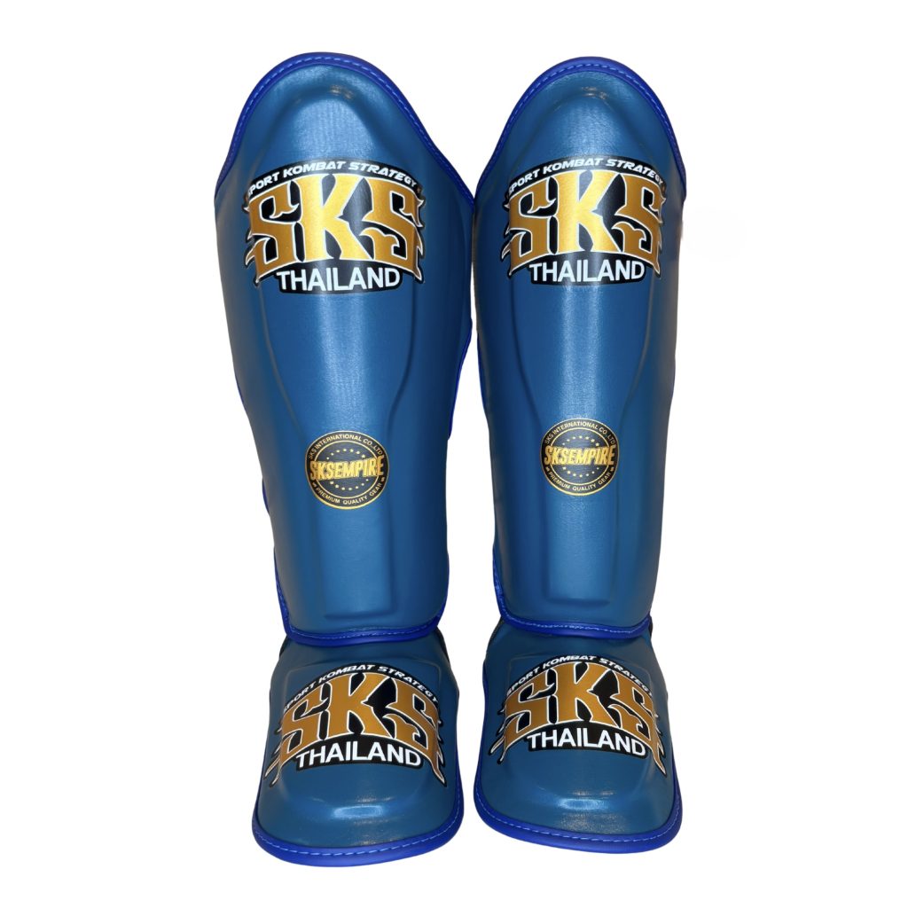 SKS Kids Blue Synthetic Leather Shinguards