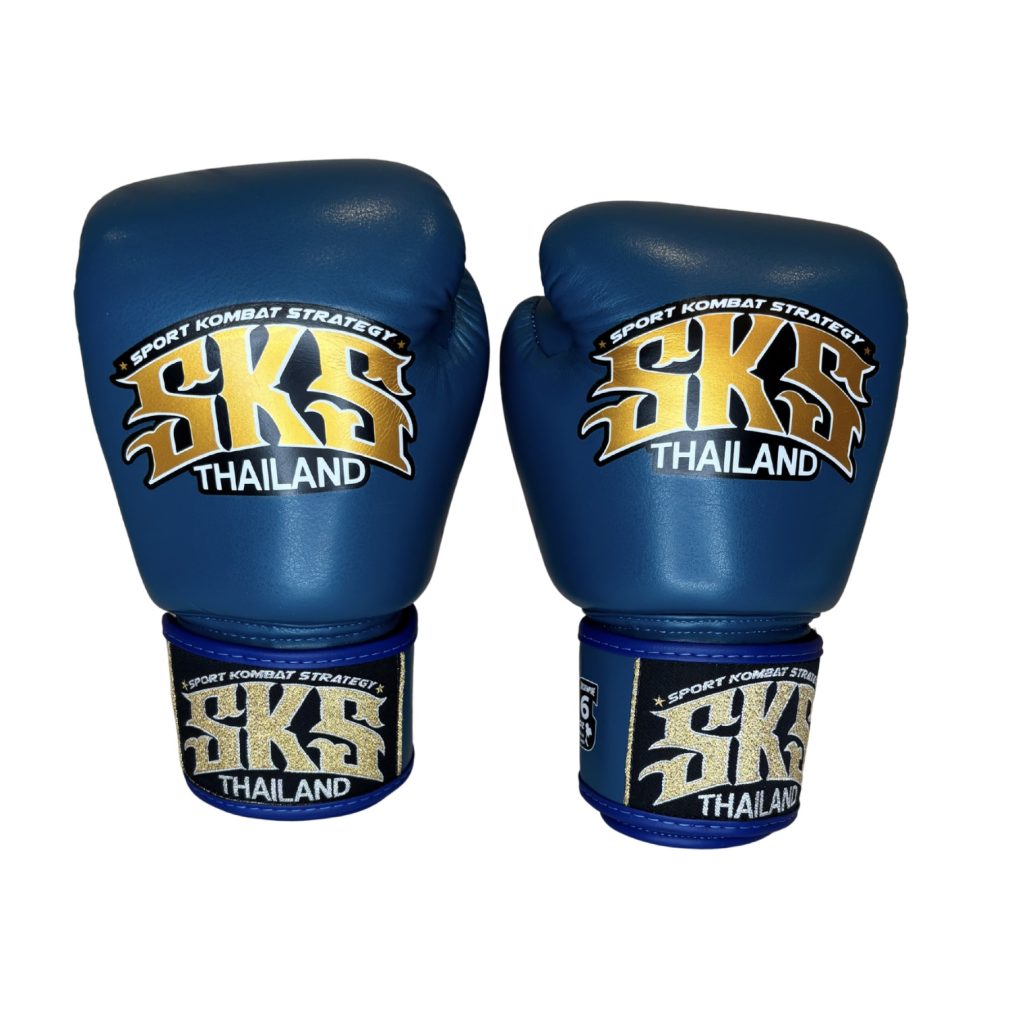 Kids Blue Velcro Synthetic Leather Boxing Gloves