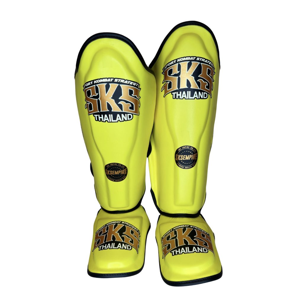 SKS Kids Yellow Synthetic Leather Shinguards