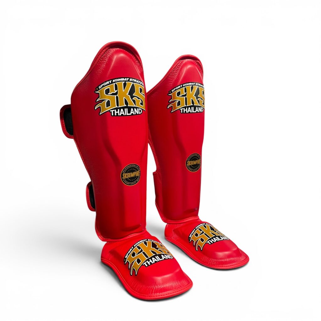 SKS Red Leather Shinguard