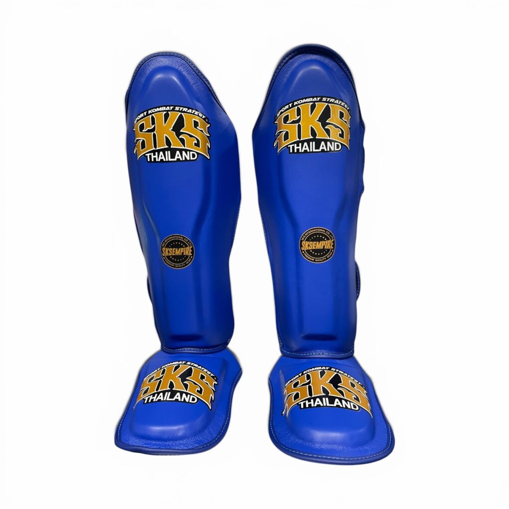 SKS Blue Leather Shinguard