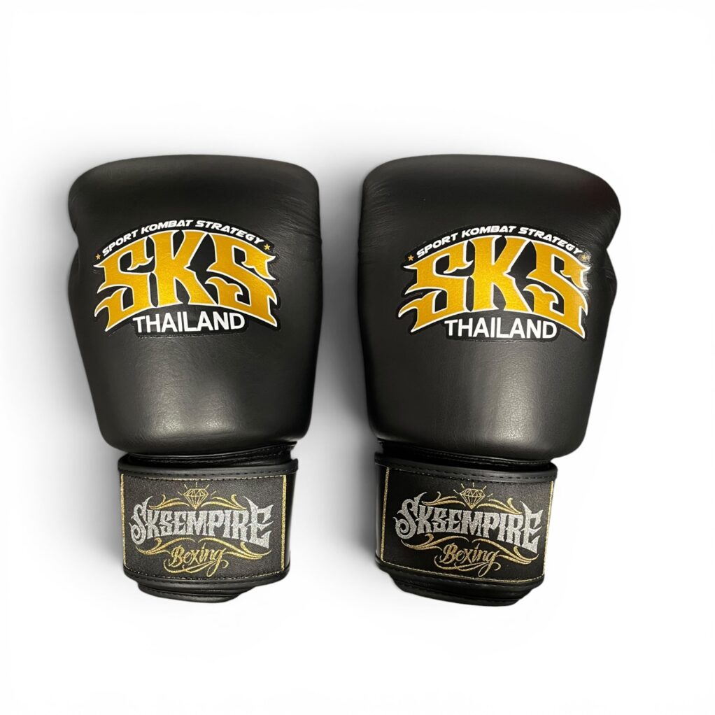 Kids Black Velcro Synthetic Leather Boxing Gloves