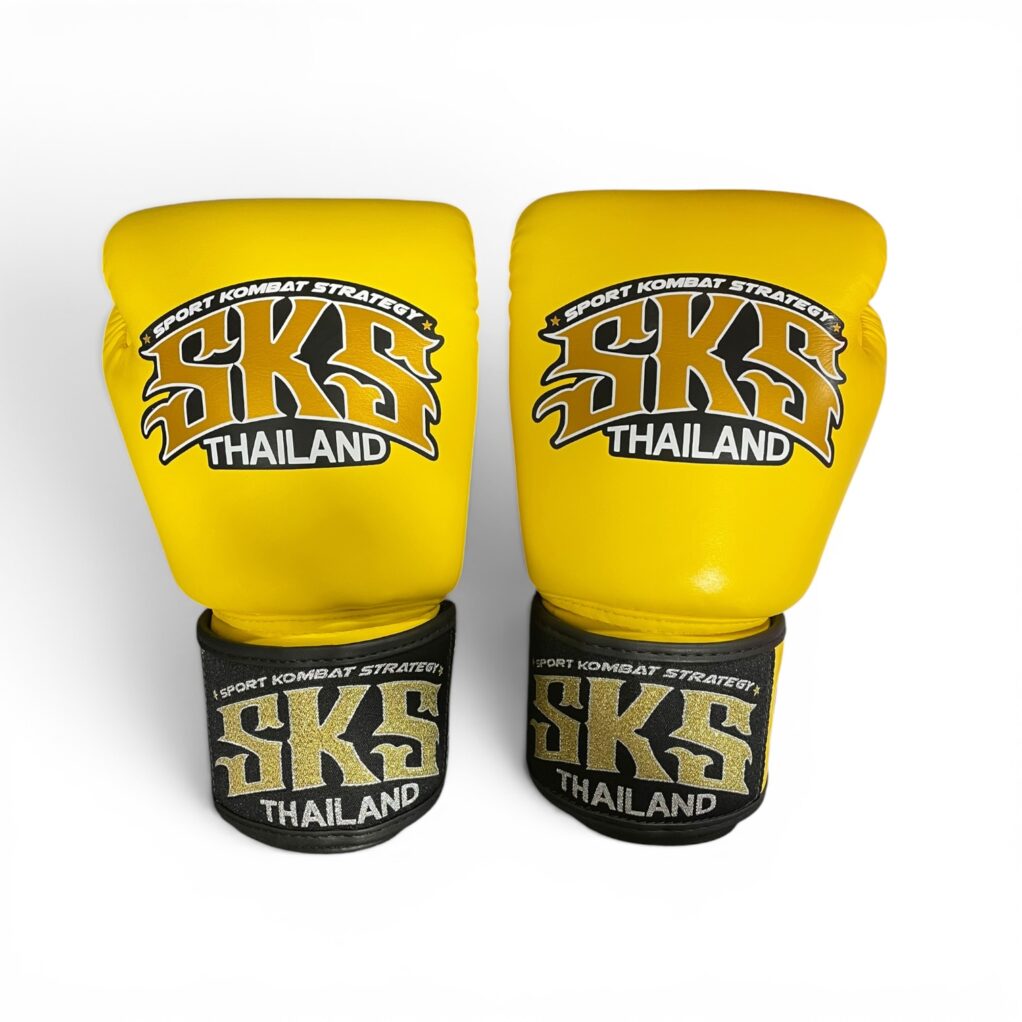 Kids Yellow Velcro Synthetic Leather Boxing Gloves