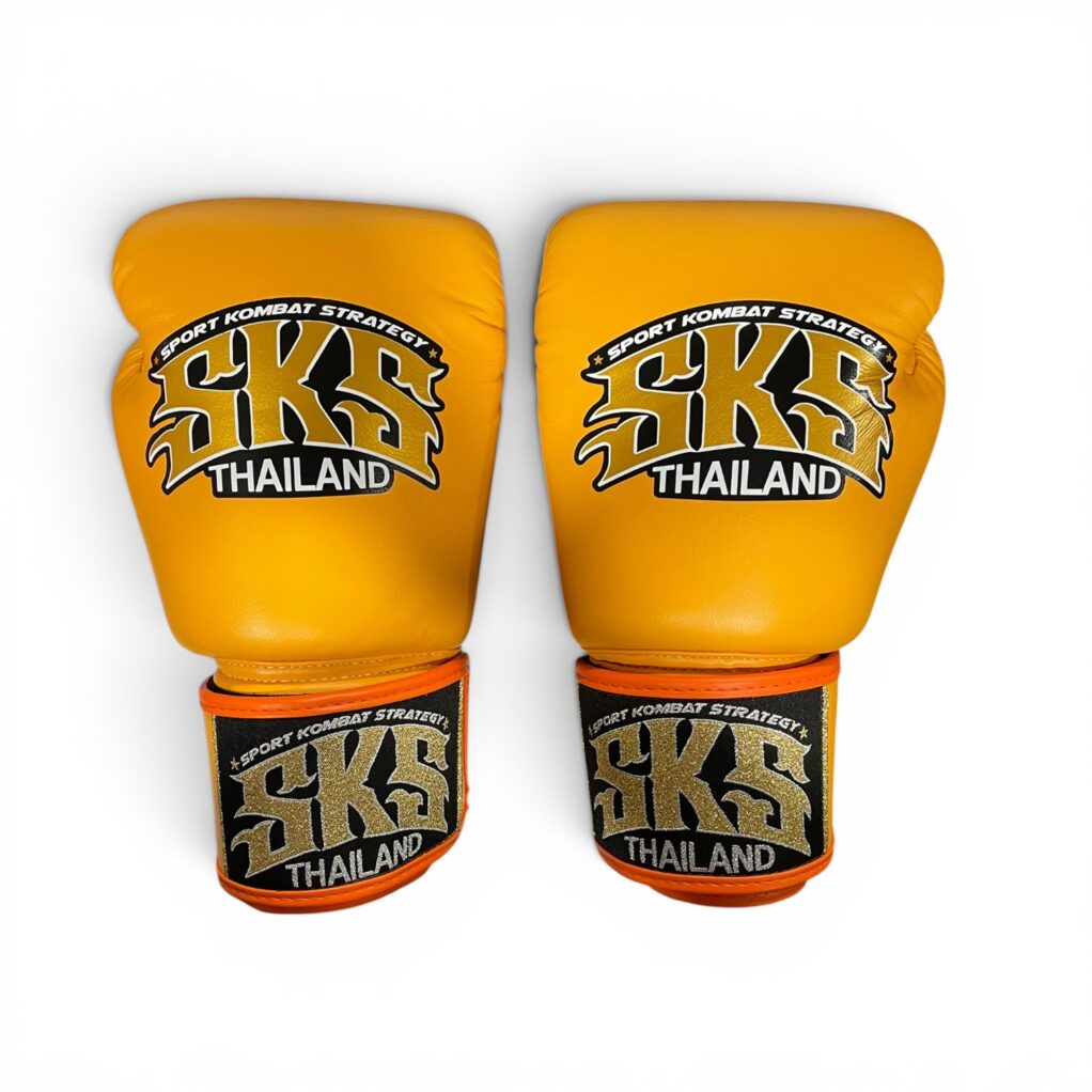 Kids Orange Velcro Synthetic Leather Boxing Gloves