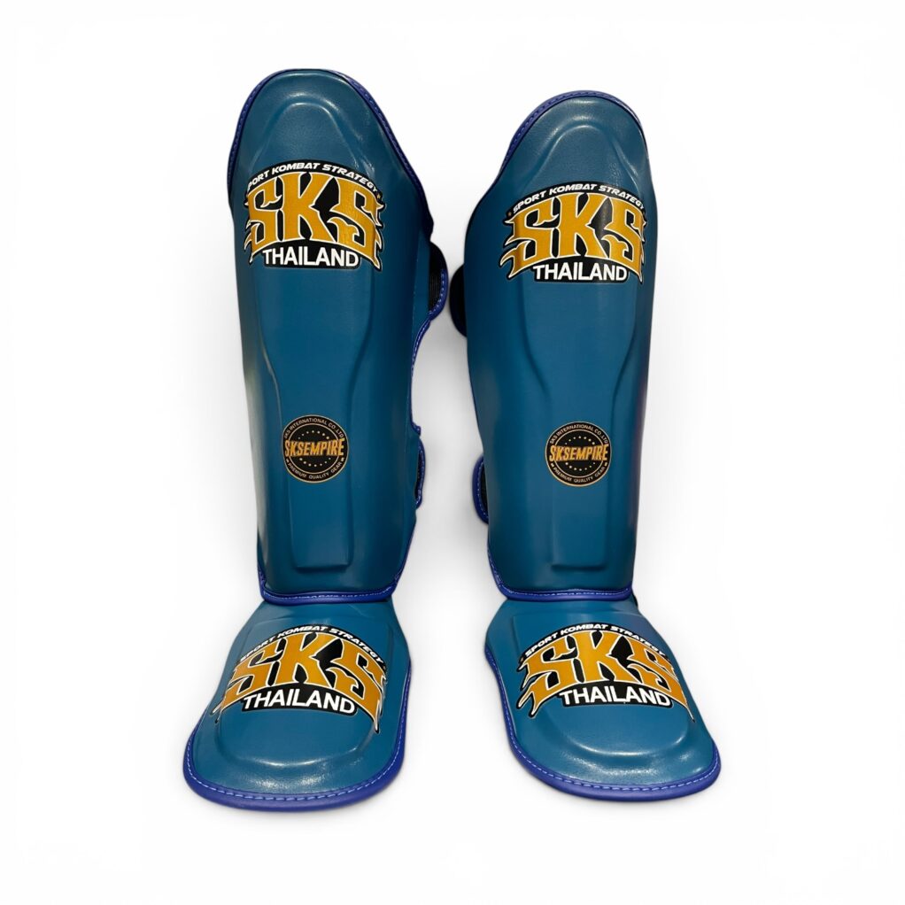 SKS Kids Blue Synthetic Leather Shinguards