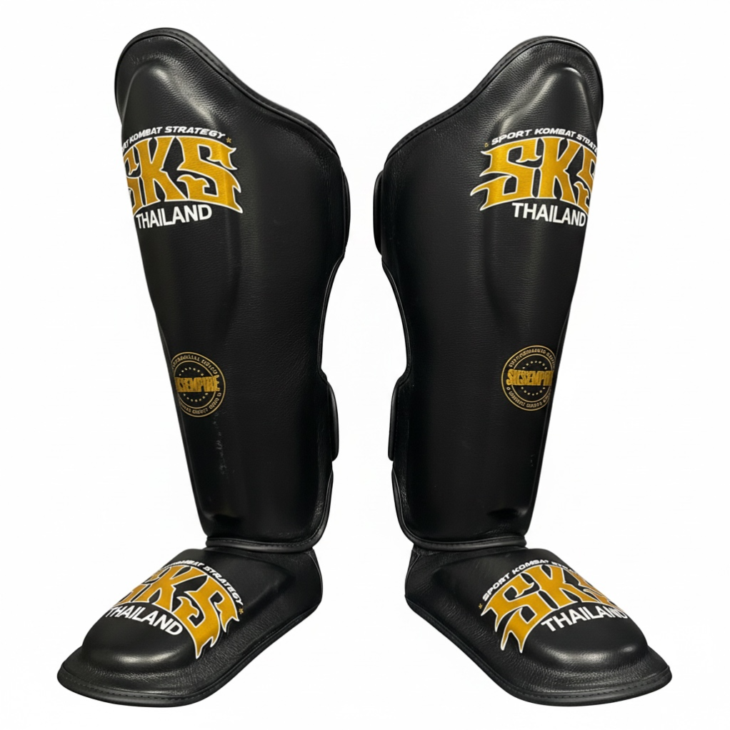 SKS Black Leather Shinguard