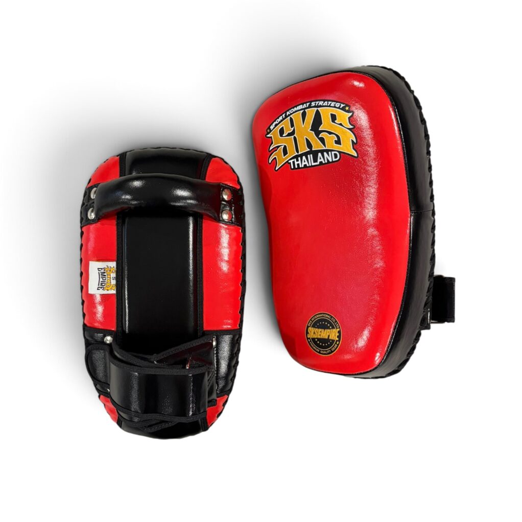 SKS Muay Thai Kick Pads (Red, Single Strap)