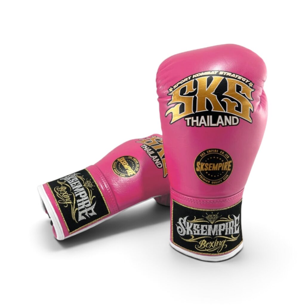 SKS Pink Lace Up Boxing Gloves