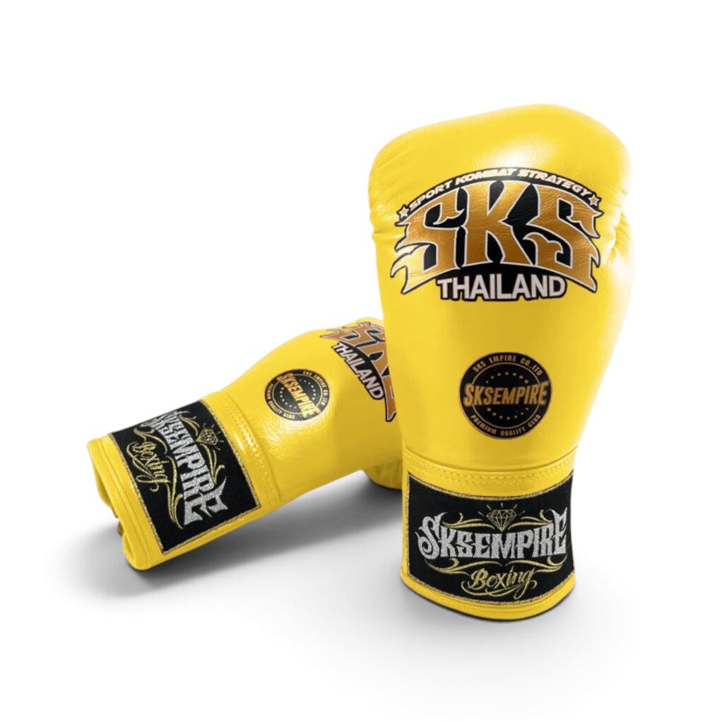 SKS Yellow Lace Up Boxing Gloves